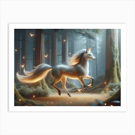 Magical Unicorn Fox Art Print