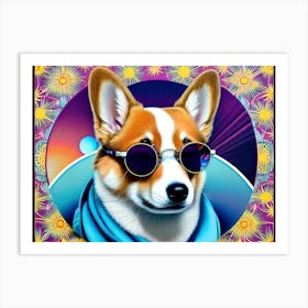 Dog With Sunglasses 2 Art Print