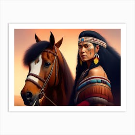 Brave With Horse Art Print