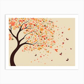 Seasons of Blossom VECTOR ART With Butterflies Art Print