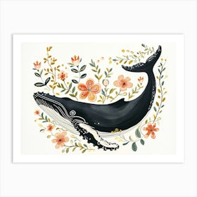 Little Floral Humpback Whale 3 Art Print