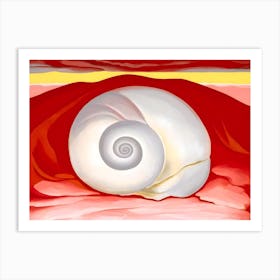 Georgia O'Keeffe - Red Hill and White Shell Art Print