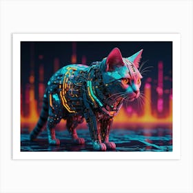 Cyber Cat 3 Art Print