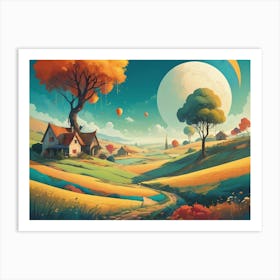 Landscape Painting 8 Art Print