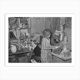 Daughter Of Fsa (Farm Security Administration) Client Mixing A Cake, Farm Near Bradford, Vermont, Orange Art Print