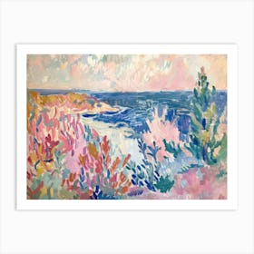 Cerulean Coast Painting Inspired By Paul Cezanne Art Print