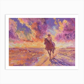 Cowboy Painting Dodge City Kansas 3 Art Print