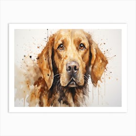 Golden Retriever Watercolor Painting 1 Art Print