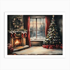 Christmas In The Living Room 1 Art Print