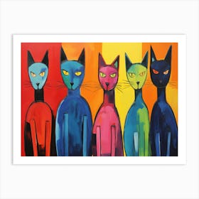 Four Cats Art Print