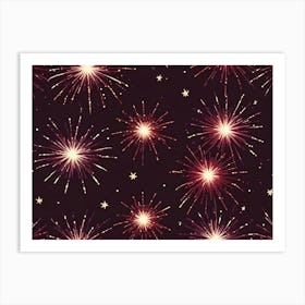 Abstract Image Of Fireworks Exploding In A Night Sky, Creating A Vibrant And Dynamic Display 1 Art Print