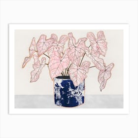 Pink Syngonium Plant Art Print