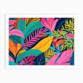 Tropical Leaves Seamless Pattern 8 Art Print