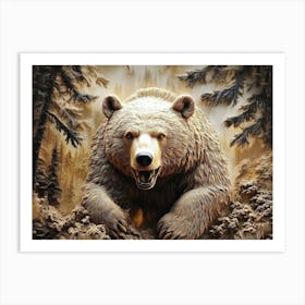 Elegant 3d Bear in Stunning Ambiance Art Print