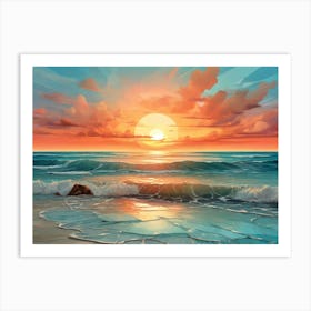 Sunset At The Beach 35 Art Print