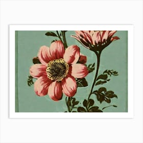 Two Pink Flowers Art Print