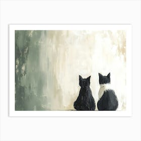 Minimalist Cats 4 Art Print