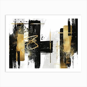 Abstract Black And Gold Canvas Print 27 Art Print