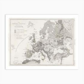 Geology, The Principal Features Of Europe Geological Art Print