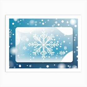 Card Featuring Defocused Snowflake Pattern Radiating Shine Abstract Design Gently Juxtaposing Wint (5) Art Print