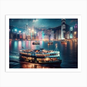 Night In Hong Kong 1 Art Print