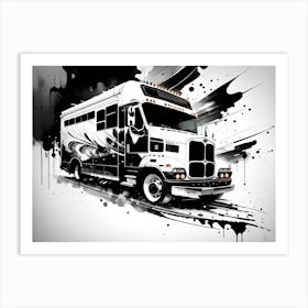 Truck Splatter Painting Art Print