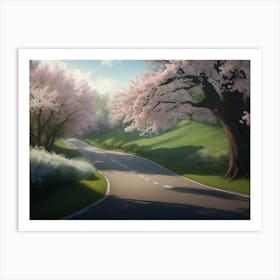 Scenic Road Adorned With Spring Greenery Art Print