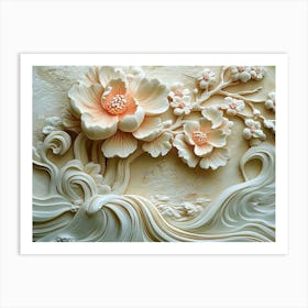 Chinese Flower Wall Art Art Print