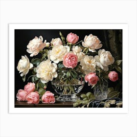 Peonies In A Vase 2 Art Print