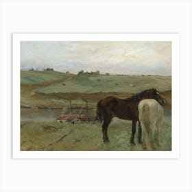 Vintage Horses In The Meadow Art Print