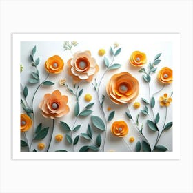 3d Floral Craft Painting Art Print