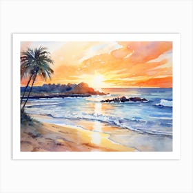 Sunset At The Beach Art Print