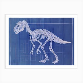 Acrocanthosaurus Dinosaur Skeleton Blueprint 2 Art Print