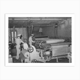 Formation Of Cotton Bat For Stuffing Mattresses, Mattress Factory, San Angelo, Texas, This Bat Is Usually Made Art Print