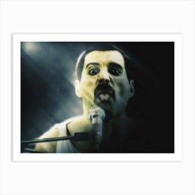 Superstars Freddie Mercury Flamboyant Style In Piano Art Print