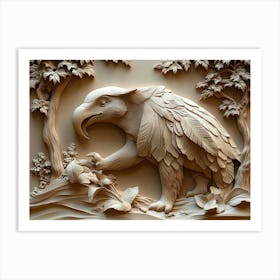 Eagle Carving Art Print