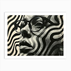 Typographic Illusions in Surreal Frames: Zebra Print Art Print