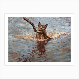 Dog - Just A Twig Art Print