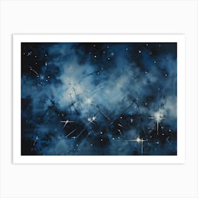 Abstract Grunge Pattern Intertwining Dark Textures Reminiscent Of A Foggy Night Sky Nebulous Form (1) Art Print