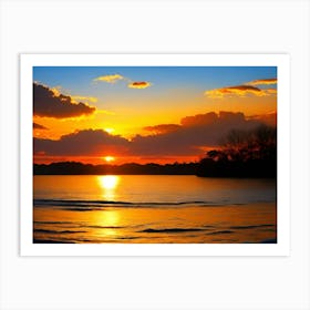 Sunset Over The Lake 7 Art Print