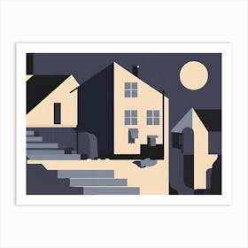 House At Night 1 Art Print