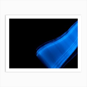 Glowing Abstract Curved Blue Lines 6 Art Print