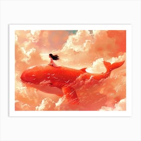 Girl On A Whale Art Print