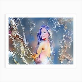 Girl With Blue Hair Art Print