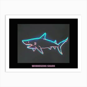 Neon Pink Aqua Wobbegong Shark Poster 6 Art Print