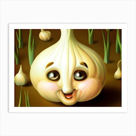 Cheerful Garlic Art Print