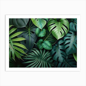 Tropical Leaves Background Art Print