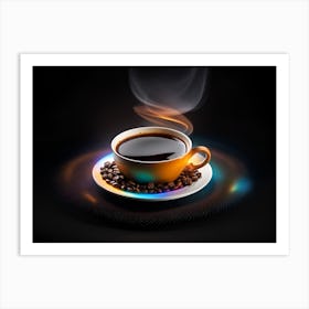 Coffee Cup With Smoke Art Print