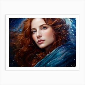 Starry Night Muse 02 Fantasy  Art Print