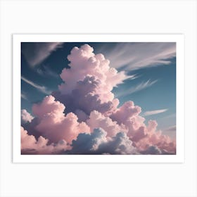 A Dramatic, Bright Pink And White Cloud Formation Fills A Blue Sky Art Print